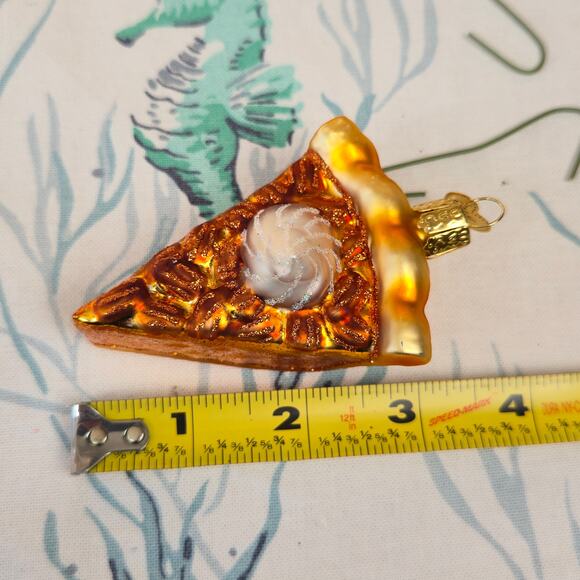 Old World Christmas Piece of Pecan Pie Blown Glass Ornament Foodie - Picture 7 of 16
